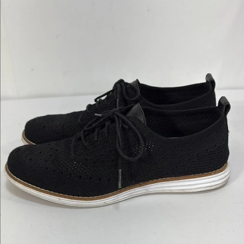 ☘️Cole Haan original grand Black and White Knit Sneakers wingtip, Oxford styling - Picture 1 of 8